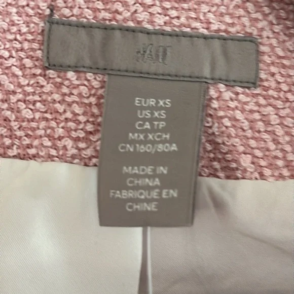 COQUETTE AESTHETIC SOLD OUT H&M LADY JACKET TEXTURED TWEED STYLE XS NWT 🌸🎀🩰✨ - Picture 7 of 9